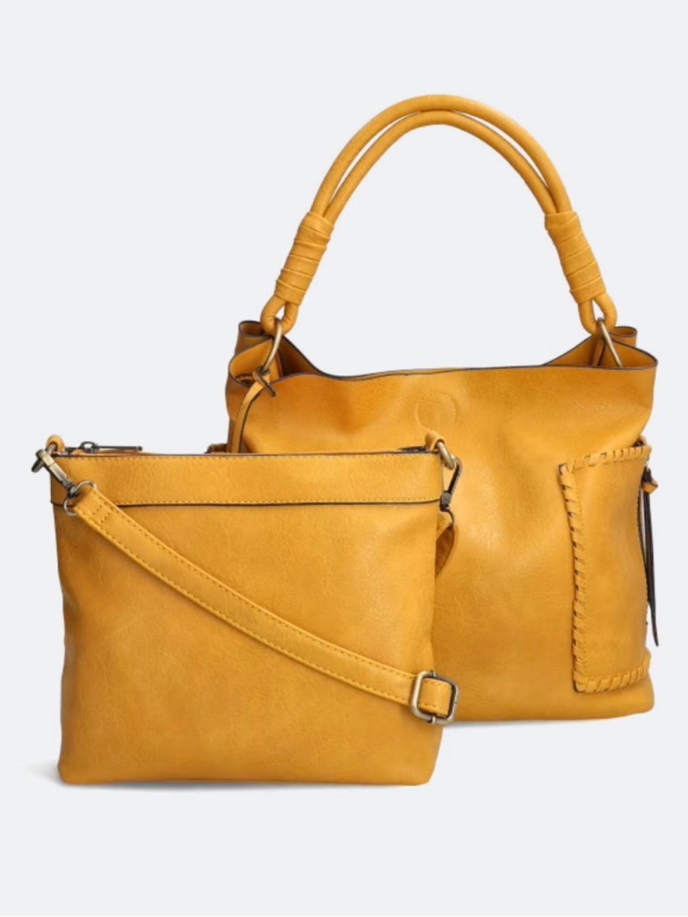Malibu Skye Shoulder Bag  Mustard Yellow with Removable Crossbody